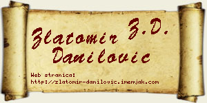 Zlatomir Danilović vizit kartica